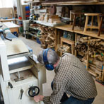 John Thatcher and Anna Childs at work in their studio at Yorkshire Art Space’ Persistence Works in Sheffield 2017 